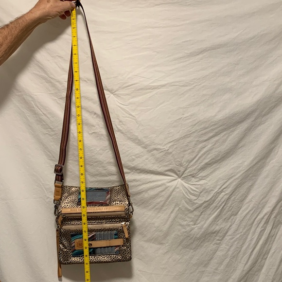 Consuela Wesley Uptown Crossbody Metallic Gold and Black Wristlet EUC - Picture 8 of 13